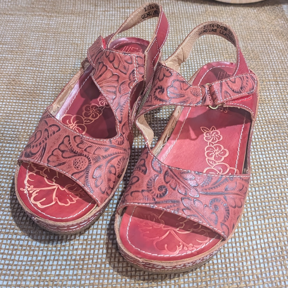 Spring Step L'Artiste Zeta Sandal, Red AS IS PLEASE READ